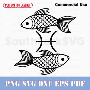 Pisces Minimalist Boho Chic Sternzeichen svg png dxf pdf eps | Vektorgrafik Design Cut Print Dye sub Laser File Kommerzielle Nutzung