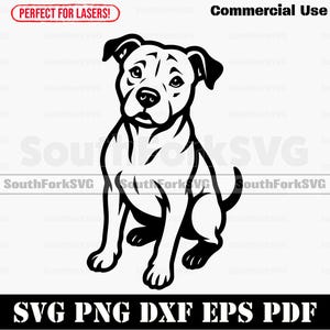 Pitbull Begging svg png dxf eps pdf | vector graphic stencil cut file laser clip art print digital download commercial use