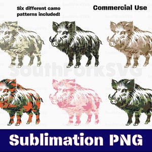 Pacote de sublimação de padrão de camuflagem de javali PNG transparente de alta resolução para impressão de sublimação de tinta etc. | download instantâneo uso comercial uso comercial