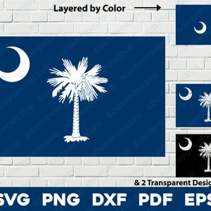 South Carolina State Flagge svg png dxf eps pdf Vektorgrafik digitale Datei US 50 State Flaggen USA Amerika Flaggen der Vereinigten Staaten