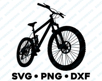 Mountain Bike Biker Bicicleta Ciclismo SVG PNG DXF gráfico vectorial Cut File diseño digital clip art bicicleta de montaña bicicleta de carretera equipo fijo niños deporte
