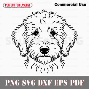 Goldendoodle Dog Minimal Line Art | svg png dxf eps pdf | vector graphic cut file laser clip art | instant digital download commercial use