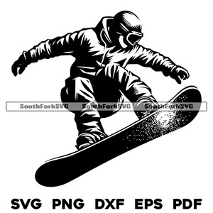 Snowboarder Design Files 2 / svg png dxf eps pdf corte archivo diseño vector gráfico tinte subimagen grabado / esquí de nieve uso comercial del norte