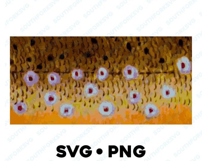 Brook Trout Skin Pattern SVG PNG Vector Transparent Cameo Silhouette ...