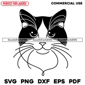 Arte lineal minimalista de gato esmoquin / svg png dxf eps pdf / archivo de corte gráfico vectorial clip art láser / descarga digital instantánea para uso comercial