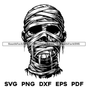 Mummy Head svg png dxf eps pdf / diseño gráfico vectorial transparente corte impresión tinte sub láser grabar archivos uso comercial