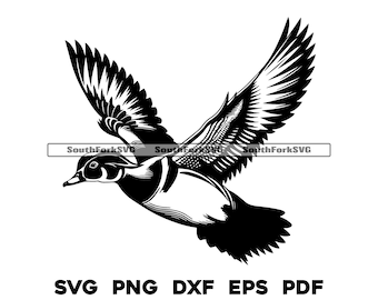 Flying Wood Duck svg png dxf eps pdf | vector graphic design cut print dye sub laser engrave cnc digital files commercial use