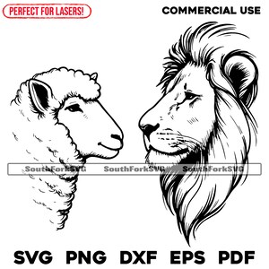 El León y el Cordero svg png dxf eps pdf / diseño gráfico vectorial corte tinte de impresión sub cnc archivo digital uso comercial