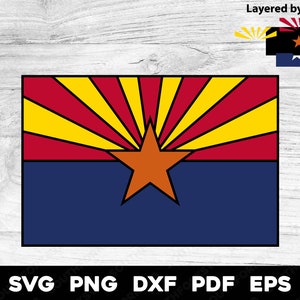 Vlag van de staat Arizona 2 | svg png dxf eps pdf | Layered by Color vector grafisch ontwerp gesneden print kleurstof sub-lasergravure digitale bestanden