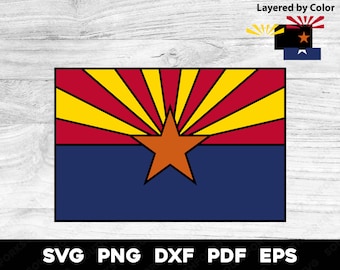 Arizona Flagge 2 | svg png dxf eps pdf | Layered by Color Vektorgrafik Design Cut Print Dye Sub-Lasergravur digitale Dateien