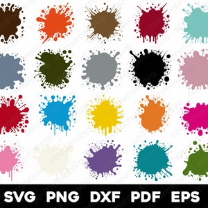 Color Paint Splatter Patterns Bundle 1 | svg png dxf eps pdf | vector graphic cut print dye sub laser engrave clip art commercial use