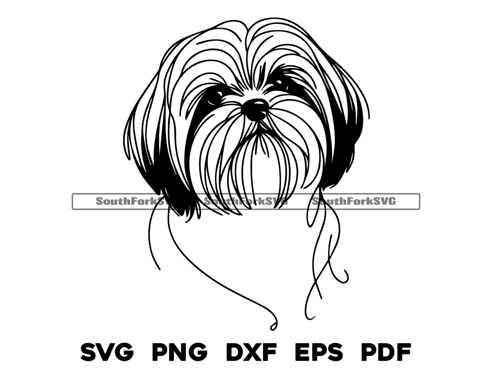 Shih Tzu Line Art Design | Svg Png Dxf Eps Pdf Vector Graphic Cut File ...