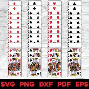 Full Playing Cards Deck Set 2 Layered by Color | svg png dxf eps pdf | vector graphic design cut print dye sub laser engrave digital files