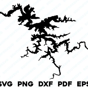 Lake Santeetlah North Carolina Karte Form Silhouette svg png dxf pdf eps Vektorgrafik