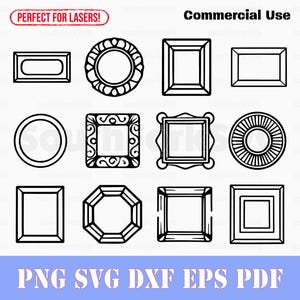 Simple Frames Doodles SVG Bundle svg png dxf eps pdf | vector graphic cut print dye sub laser engrave clip art commercial use