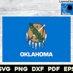 Bandeira do estado de Oklahoma | svg png dxf eps pdf | design gráfico vetorial corte impressão sublimação laser cnc arquivos digitais download instantâneo