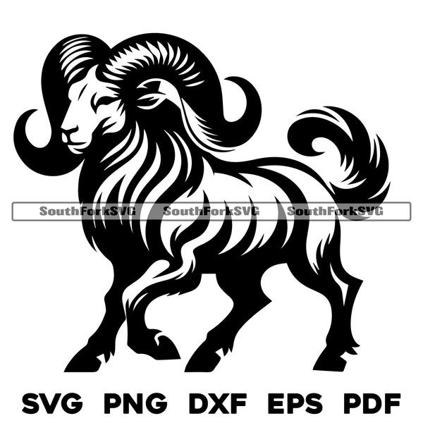 Aries Ram Zodiac svg png dxf pdf eps | vector graphic design cut print dye sub laser engrave digital files commerial use