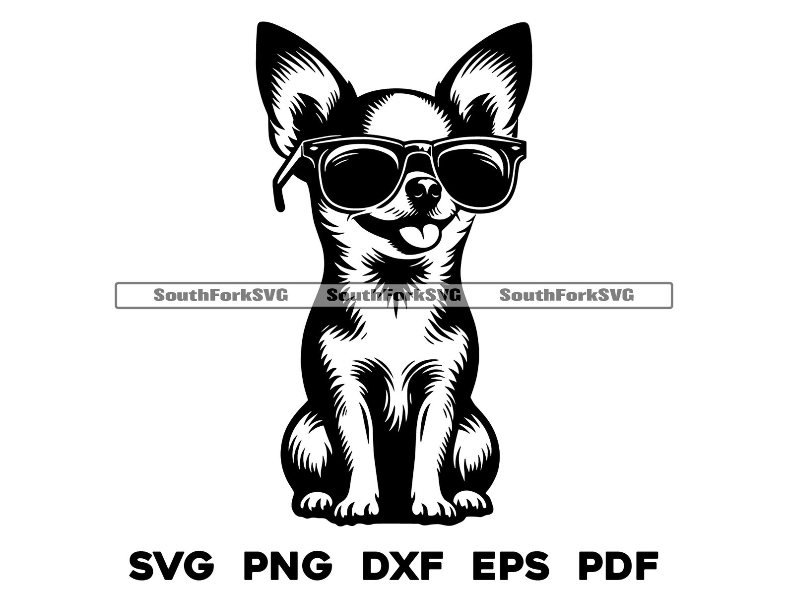 Chihuahua Wearing Sunglasses Design | Svg Png Dxf Eps Pdf | Vector ...