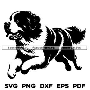 Bernhardiner laufender Design | svg png dxf eps pdf | Vektorgrafik Datei Laser Clip Art schneiden | sofortiger digitaler Download kommerzielle Nutzung