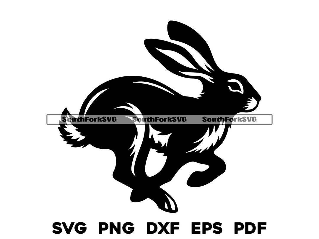 Running Rabbit Design Svg Png Dxf Eps Pdf Vector Graphic Cut File Laser ...