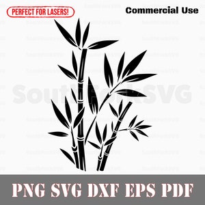 Bambus Blätter Stiele | svg png dxf eps pdf | Vektorgrafik Datei Laser Clip Art schneiden | sofortiger digitaler Download kommerzielle Nutzung