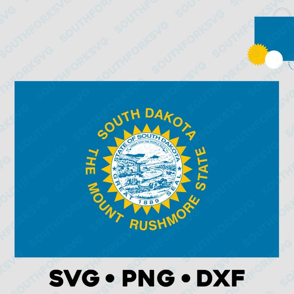 South Dakota State Flag svg png dxf vector graphic design digital file U.S. 50 State Flags USA America United States Flags