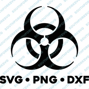 Biohazard SVG PNG DXF symbolen vector transparant cameo silhouet gevaar gevaar chemische veiligheid explosief osha punk goth nucleair clip