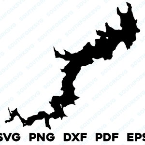 Lake Wallenpaupack Pennsylvania Karte Form Silhouette svg png dxf pdf eps Vektorgrafik Design Lasergravur Laser-Datei Bild Boot See Haus