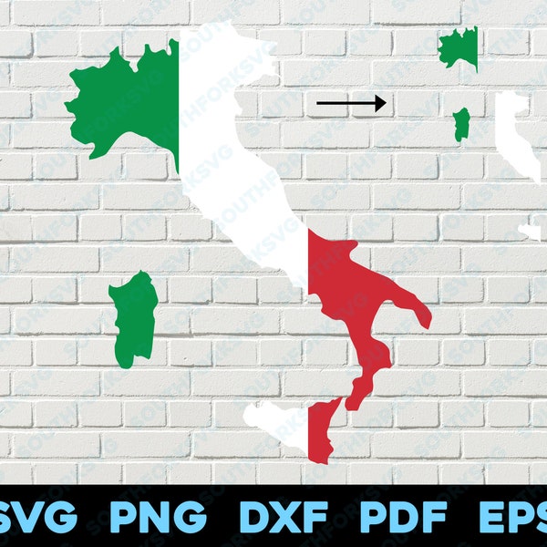 Italy Country Silhouette & Outline Shapes svg png dxf pdf eps vector graphic design cut engraving laser file image shapes map Europe Italian