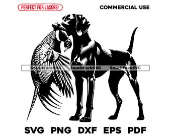 German Shorthaired Pointer Pheasant Hunting | svg png dxf eps pdf | vector graphic cut file laser clip art | instant download commercial use