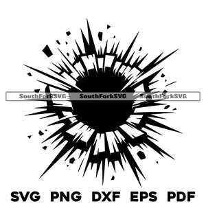Ontwerp met gebarsten gaten in de muur | svg png dxf eps pdf | vectorafbeelding snijbestand laserclipart | direct digitaal downloaden voor commercieel gebruik
