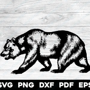 Drapeau de la République de Californie - Ours transparent | svg png dxf eps pdf | Fichiers numériques cnc laser pour impression graphique vectorielle découpée