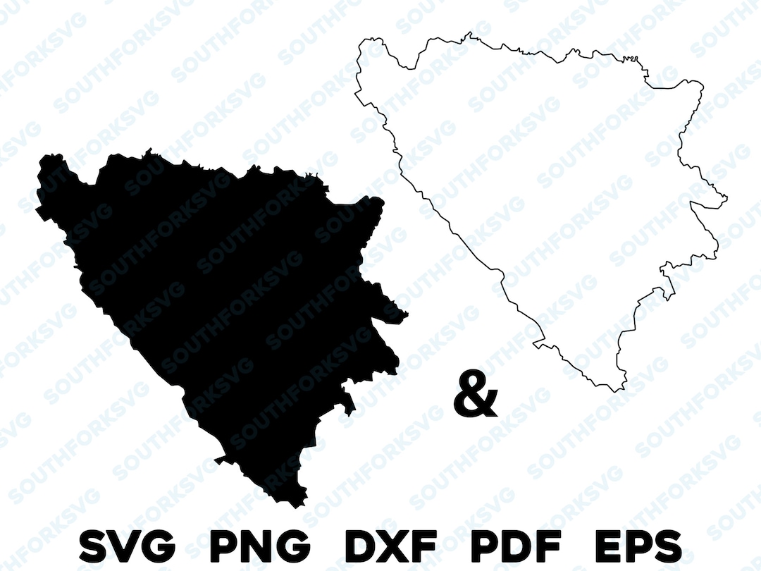 Bih Shape Bosnia and Herzegovina Country Silhouette & Outline Shapes Svg Png Dxf ...