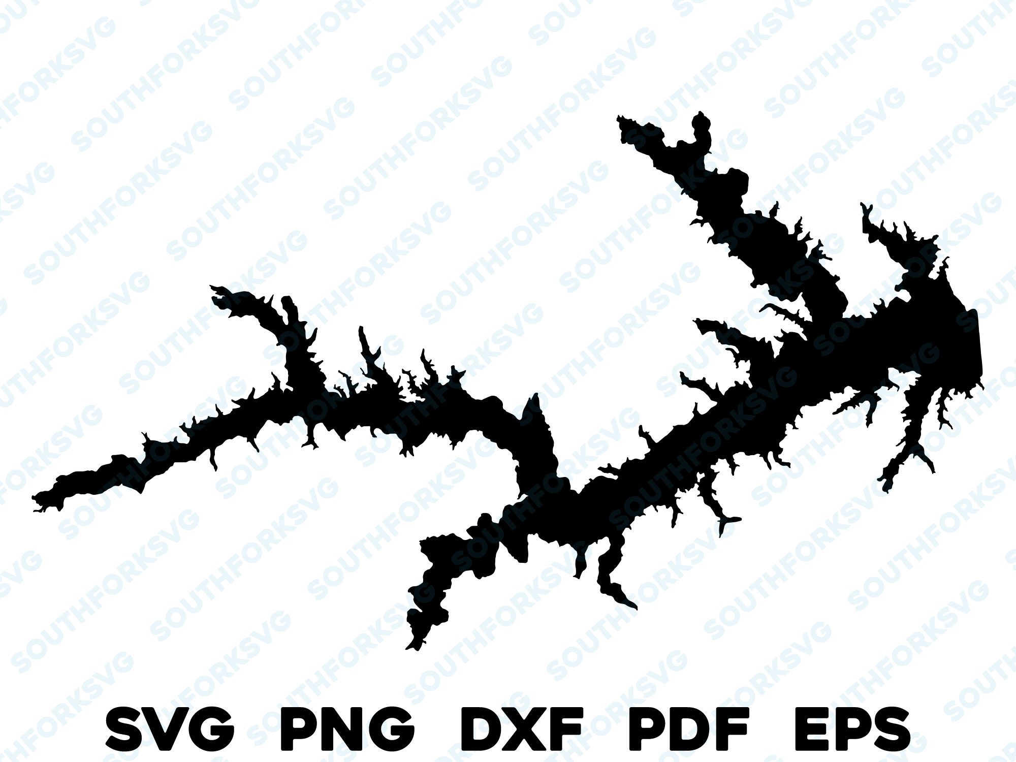 Lake Bob Sandlin Texas Map Shape Silhouette Svg Png Dxf Pdf Eps Vector ...