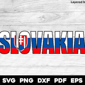 Slowaakse Slowaakse vlag binnen naamontwerp | svg png dxf eps pdf | vector grafisch ontwerp gesneden print dye sub laser graveren digitale bestanden