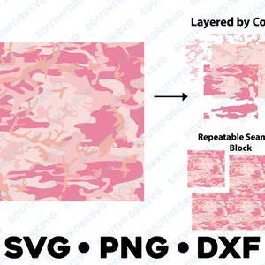 Pink Camo Camouflage Camoflage Nahtlos wiederholbares Muster SVG PNG DXF Vektorgrafik Militär svg, Armee svg, Jagd svg, Mädchenjäger svg