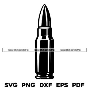 Rifle Bullet & Casing Design Files svg png dxf pdf eps | transparent vector graphic cut print dye sub laser digital files commercial use