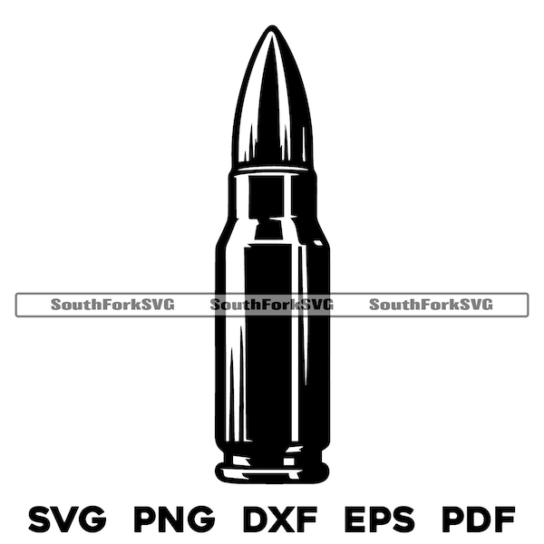 Rifle Bullet & Casing Design Files svg png dxf pdf eps | transparent vector graphic cut print dye sub laser digital files commercial use