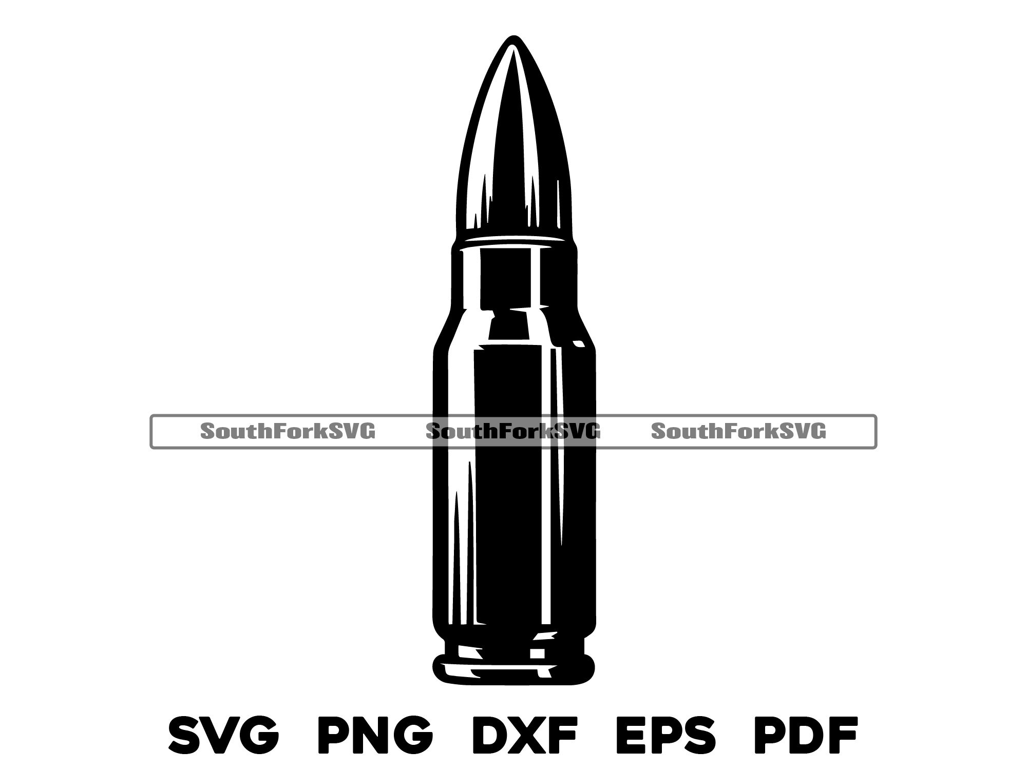 Rifle Bullet & Casing Design Files Svg Png Dxf Pdf Eps | Transparent ...