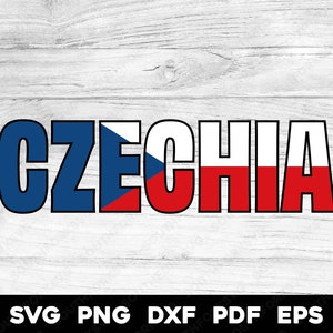Czech Republic Czechia Flag Name Design 2 | svg png dxf eps pdf | vector graphic design cut print dye sub laser digital files