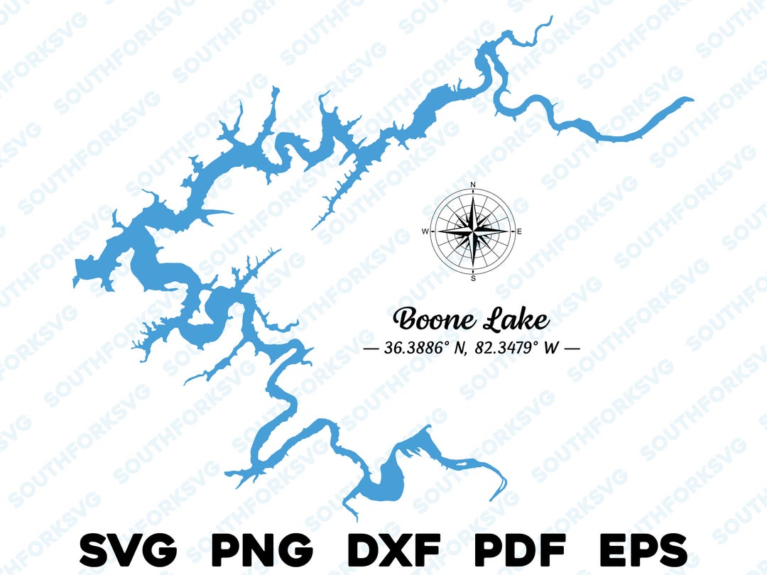 Boone Lake Silhouette Map