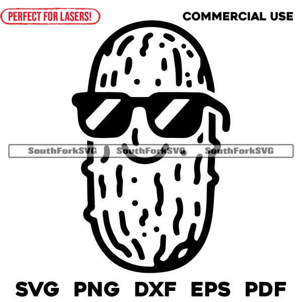 Cartoon Pickle Design Files | svg png dxf eps pdf | transparent vector graphic design cut print dye sub laser engrave files commercial use