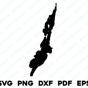 Big Cedar Lake Wisconsin Mapa Forma Silueta svg png dxf pdf eps vector diseño gráfico corte grabado archivo láser imagen canotaje casa del lago