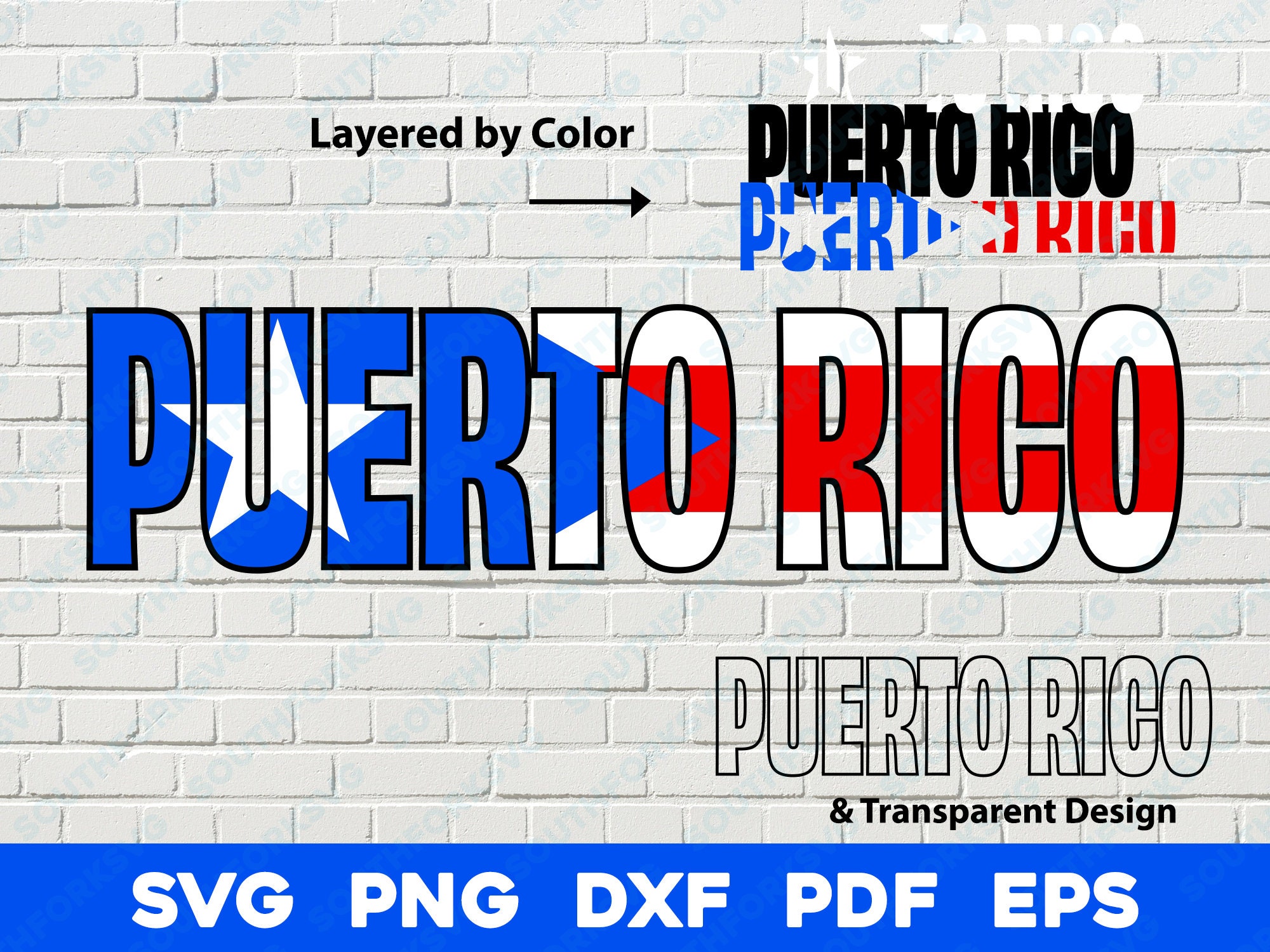 Puerto Rico Flag Name svg png dxf eps pdf vector graphic design digital  file U.S. 50 State Flags USA America United States Flags, image size:2000x1500