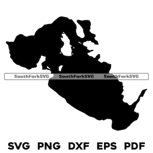 Mapa del lago Waukewan, New Hampshire, silueta, contorno, SVG, PNG, DXF, PDF, EPS, diseño gráfico vectorial, grabado láser, archivo, imagen, casa flotante
