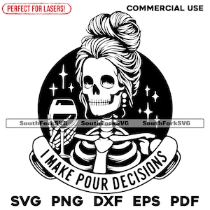 Je prends des décisions squelette svg png dxf eps pdf | Conception graphique vectorielle transparente teinture imprimée sous utilisation commerciale