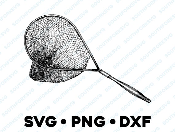 Landing Net Fly Fishing SVG PNG DXF Transparent Vector Graphic