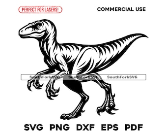 Velociraptor Dinosaurier svg png dxf eps pdf | Vektorgrafik-Design Ausschneiden Drucken Laser gravieren Dateien Kommerzielle Nutzung