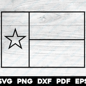 Texas State Flag Transparent Outline | svg png dxf eps pdf | layered vector graphic design print cut dye sub cnc laser engrave digital files