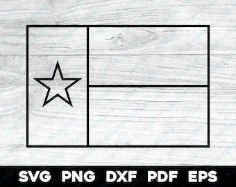 Texas State Flag Transparent Outline | svg png dxf eps pdf | layered vector graphic design print cut dye sub cnc laser engrave digital files